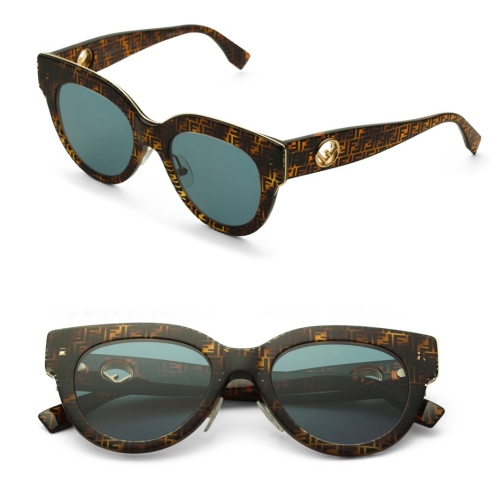 BRAND NEW Fendi Havana FF Logo Cat Eye Sunglasses